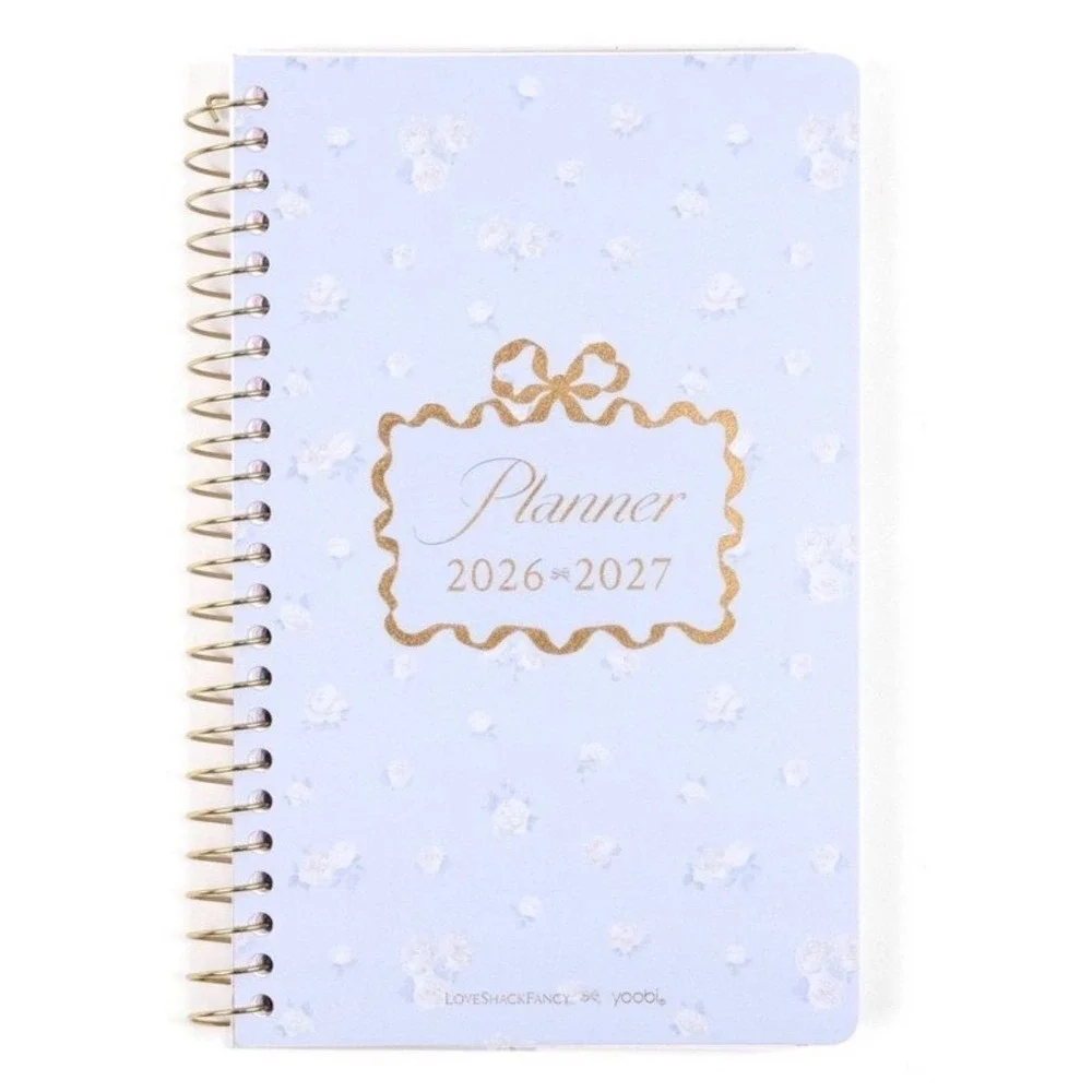 Love Shack Fancy Planner 2026 2027 Academic Student Blue Floral Rosettes New LSF